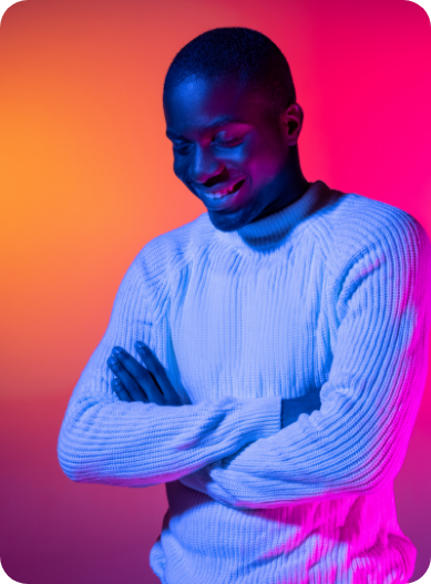 Man in knitted sweater