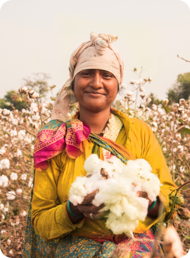 Woman holding cotton